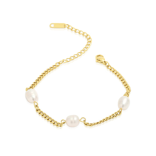 PEARLS AND CHAIN BRACELET