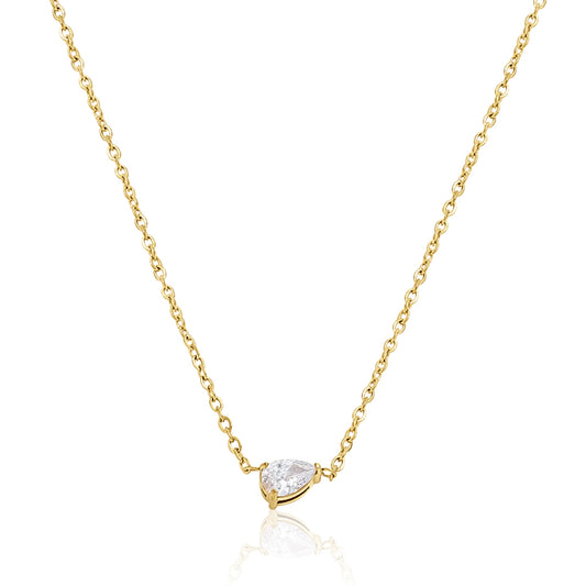 TEARDROP WHITE CZ NECKLACE