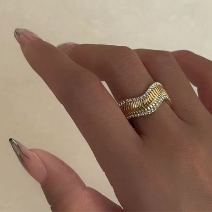 SNAKE ICED OUT RING