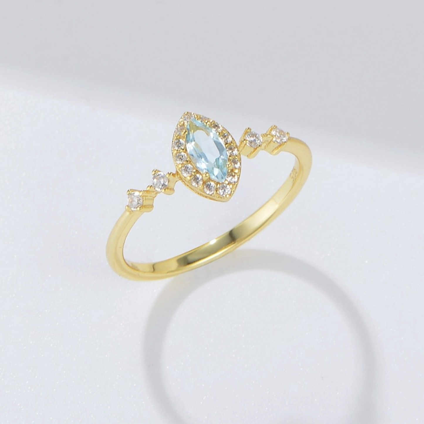 BLUE TOPAZ BRIDGRTON RING