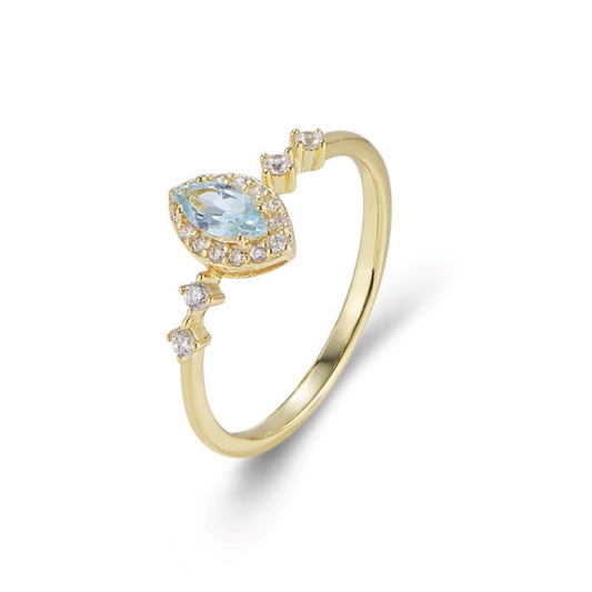 BLUE TOPAZ BRIDGRTON RING